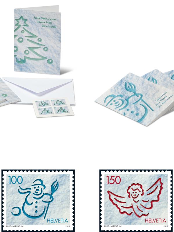 4er-Serie Weihnachts-Briefmarken